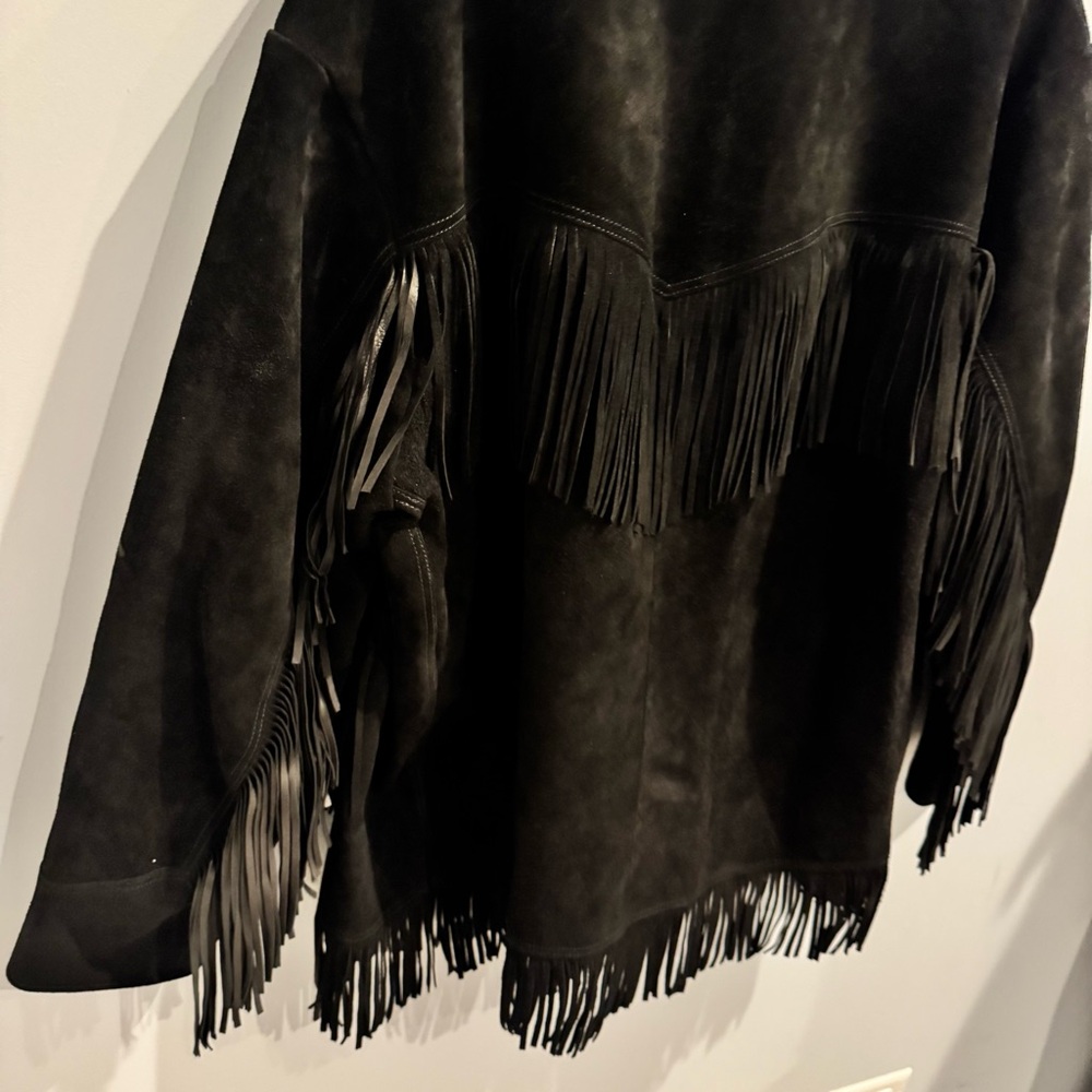 NWT Polo Ralph Lauren Fringe Suede Western Jacket in Black, Size XXL - Picture 14 of 16
